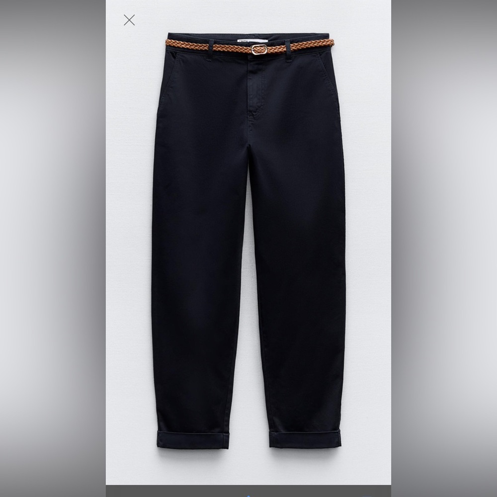 BRAIDED BELTED CHINO PANTS